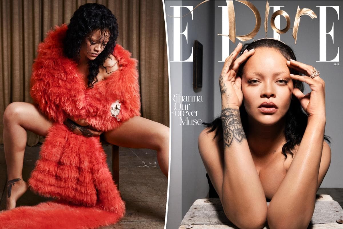 Rihanna Reigns Supreme on Elle's September Cover, Donning a Dior Headpiece and Embracing Her Unapologetic Self