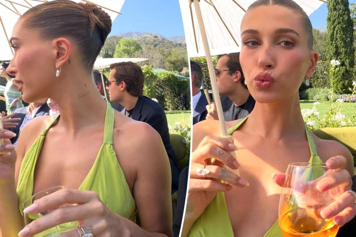 Hailey Bieber’s Versace Obsession: How a Lime Green Gown Became the Talk of the Town The moment Hailey Bieber stepped