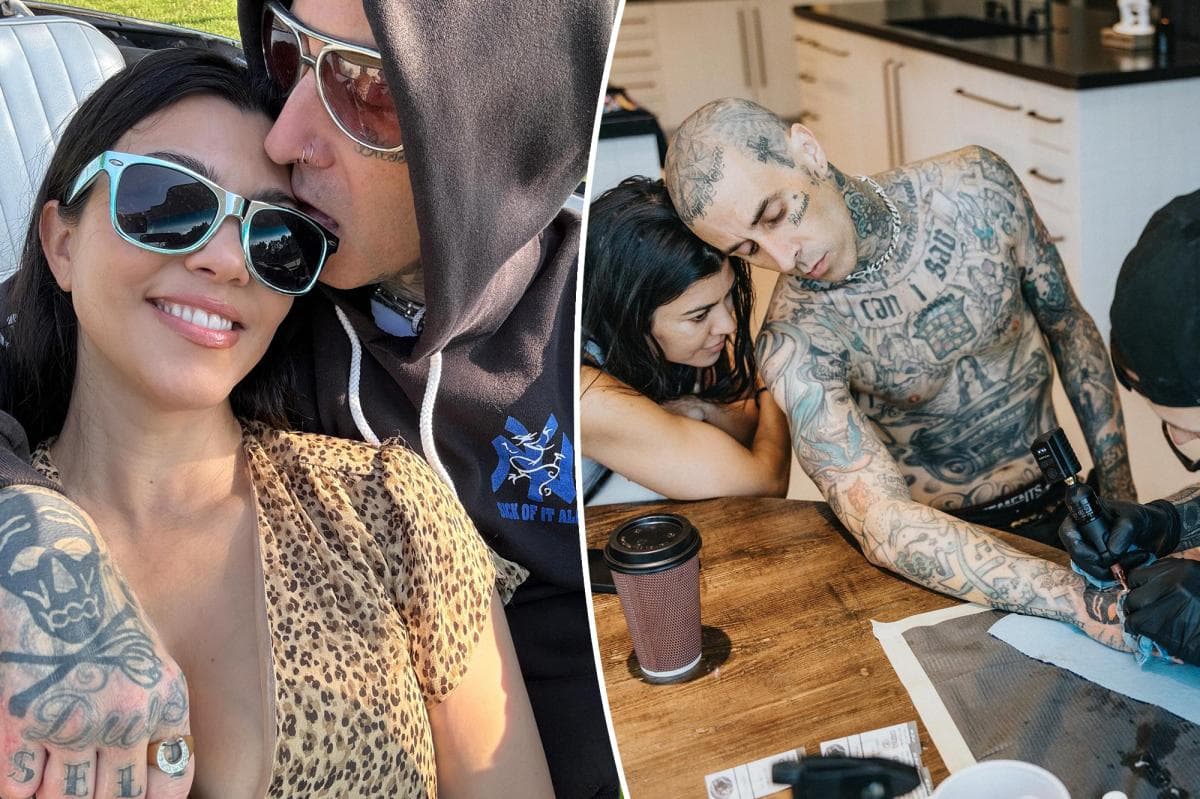 Fans speculate Kourtney Kardashian and Travis Barker's tattoo tribute to lost baby years before miscarriage confession