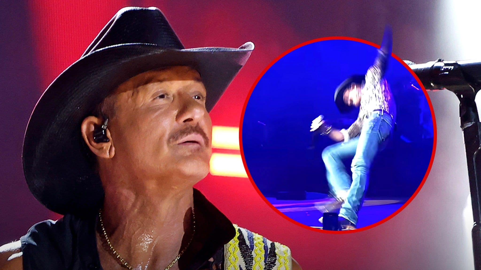 Tim McGraw’s Unshakable Stage Presence: The Night a Fall Couldn’t Stop a Legend The Riverbend Music Center in