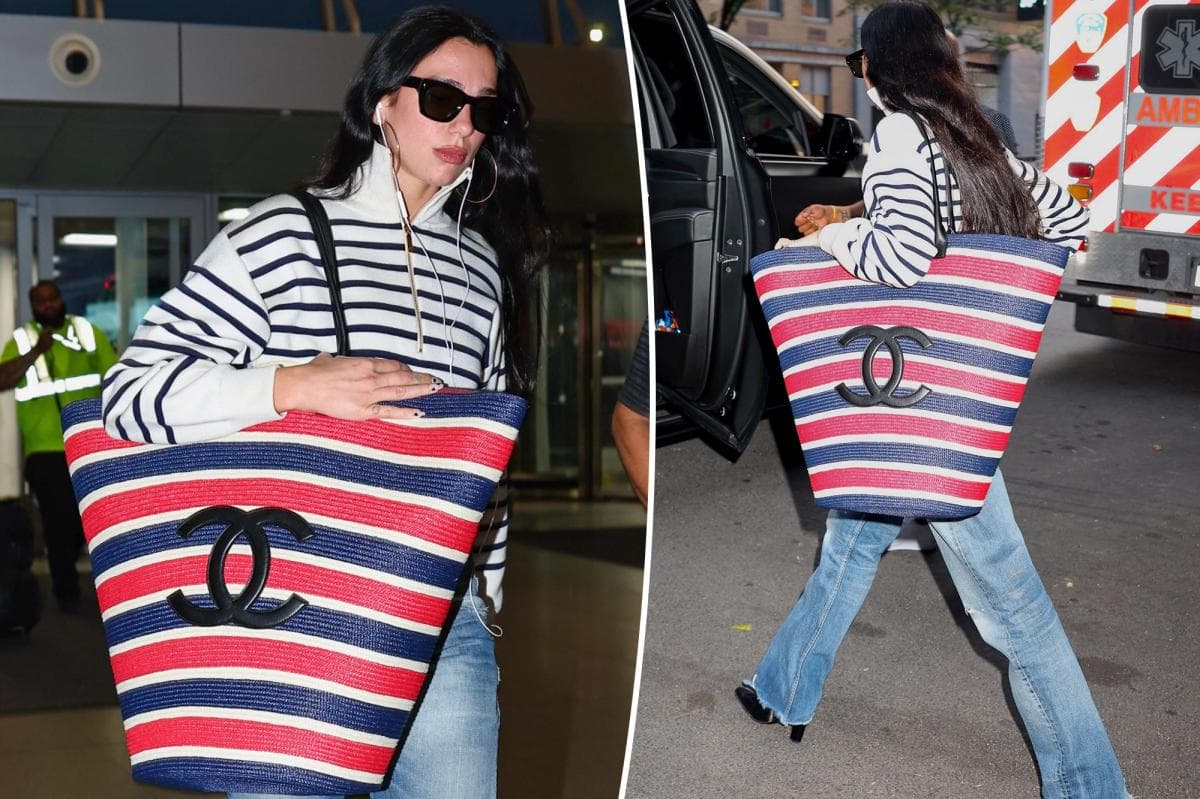 Dua Lipa Pushes Carry-On Limits with Oversized Chanel Bag at JFK Airport