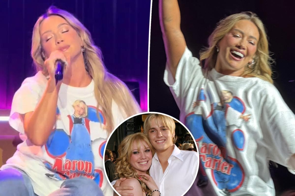 Hilary Duff Honors Late Ex-Boyfriend Aaron Carter with Emotional Onstage Tribute during Philadelphia Concert