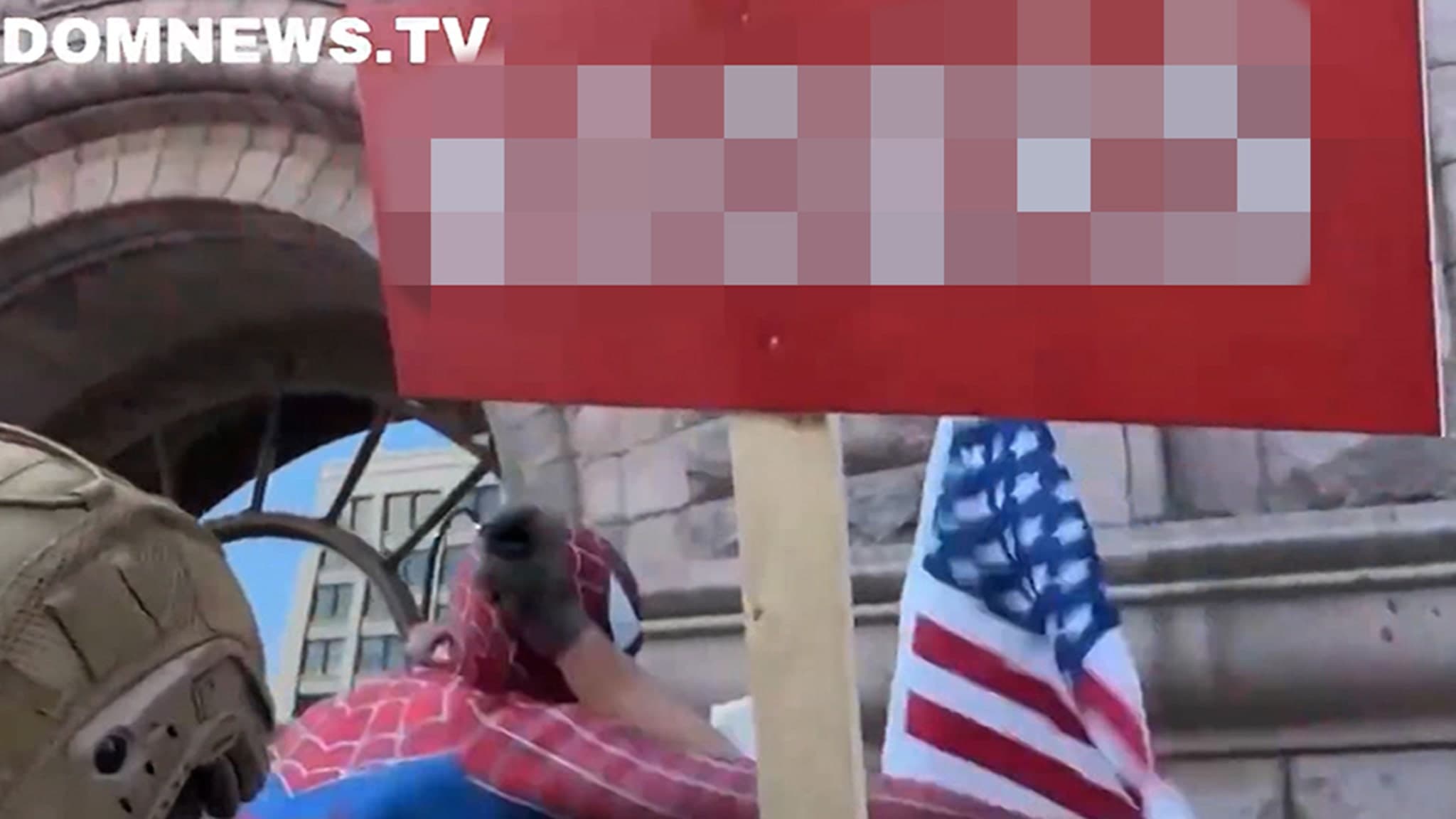 Spider-Man Swings into Action, Lands Punch on Jake Lang During Minneapolis Rally