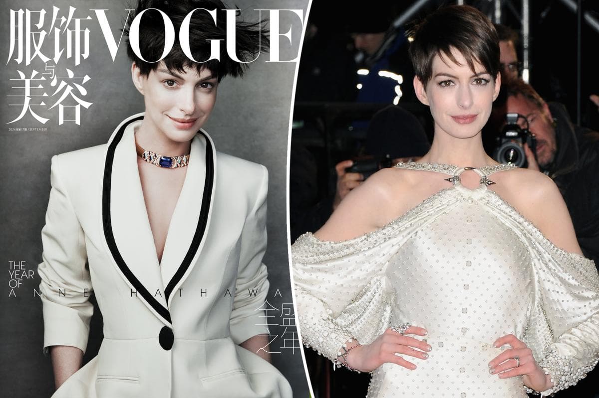 Anne Hathaway Embraces Shortest Haircut in Over a Decade on Vogue China Cover
